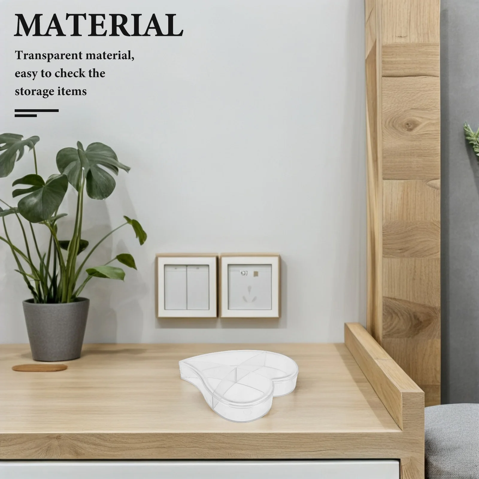 

Heart Shaped Storage Boxes Clear Plastic Organizer Containers Mini Jewelry Case Trinket Necklace Creative Storage