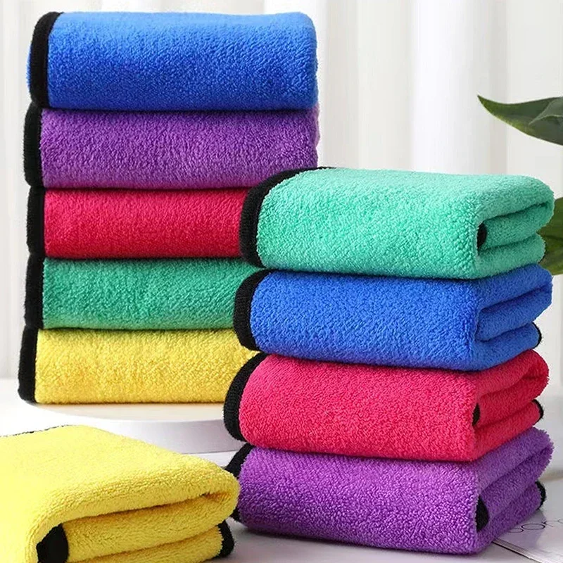 5 قطعة منشفة التنظيف المصنوعة من الألياف الدقيقة رشاقته لينة تجفيف القماش جسم السيارة غسل المناشف طبقة مزدوجة نظيفة الخرق اكسسوارات السيارات #4