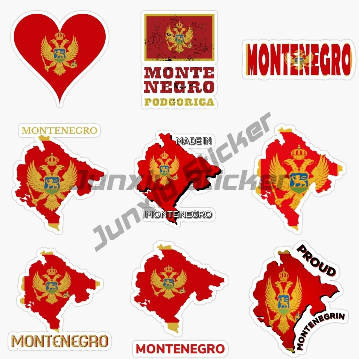 

MNE Montenegro Republic National Emblem Car Sticker Suitable for Computer, Bicycle Helmets, Vinyl Self Adhesive Waterproof Decal