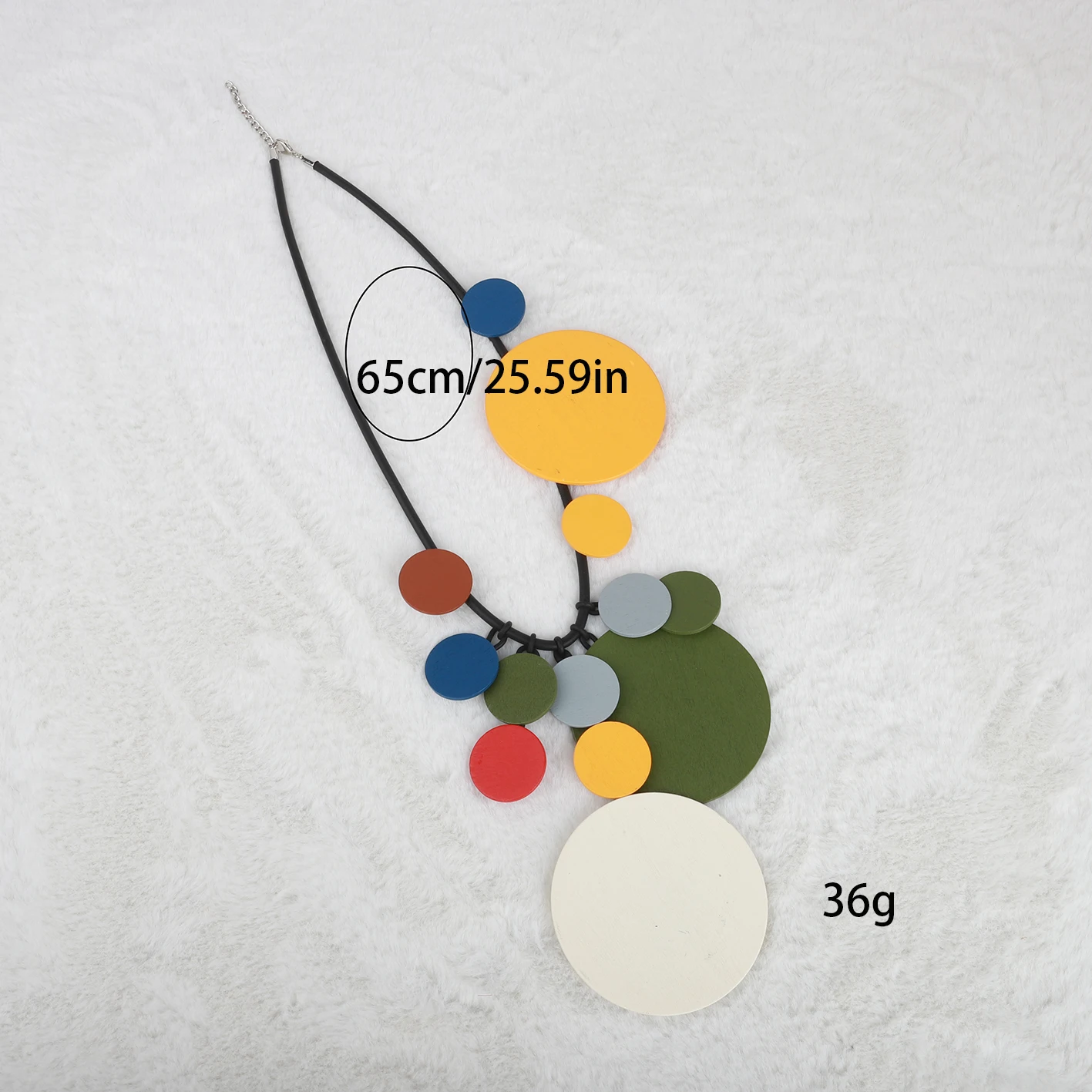 UKEBAY New Handmade Ethnic Retro Style Geometric Disc Wood Accessories Rubber Chain Bohemian Style Necklace Punk Chain Jewelry