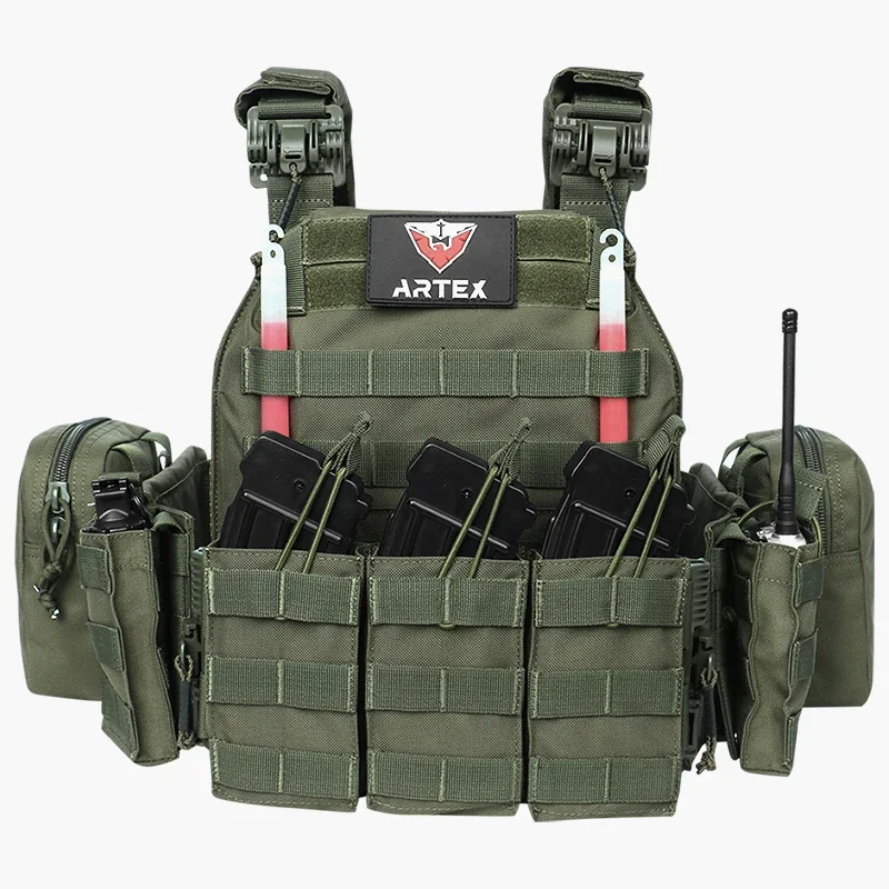 

Hunting Tactical Vest with Triple Magazine Pouch ,3D Breathable Adjustable Modular Quick Release Vest Outdoor Training