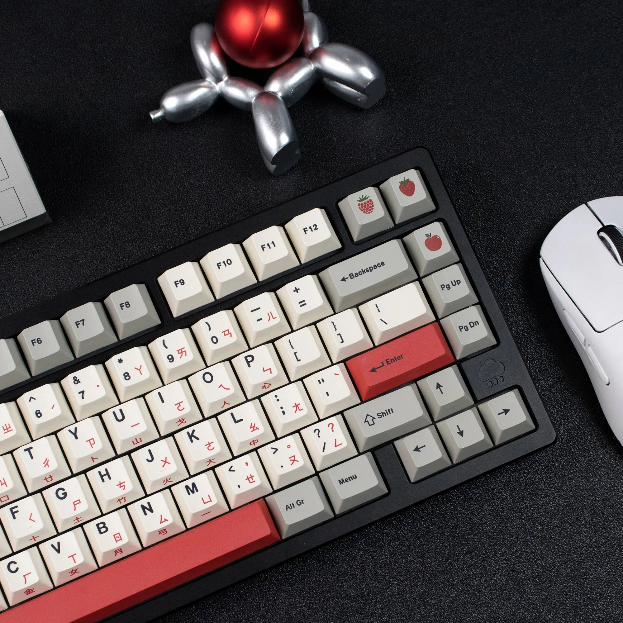 

Ретро колпачки для клавиш, сублимационный вишневый профиль, колпачки для клавиш с боковым принтом для механической клавиатуры MX 64/87/96/104