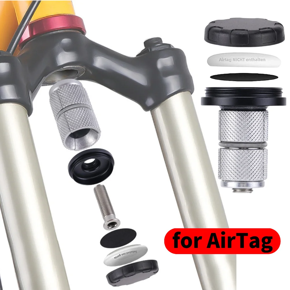 

For Apple AirTag Bike Tracker Mount Holder Bicycle Front Fork Down Tube Bracket Bike Headset Cover Anti-theft Cover