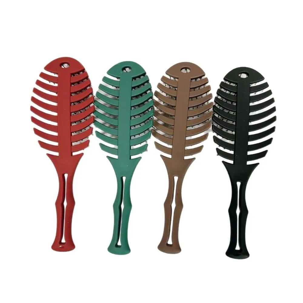 Cute Gentle Detangling Paddle Brush Lightwear Matte Hollow Out Hair Brush Frosted Massage Comb for Hair Combing