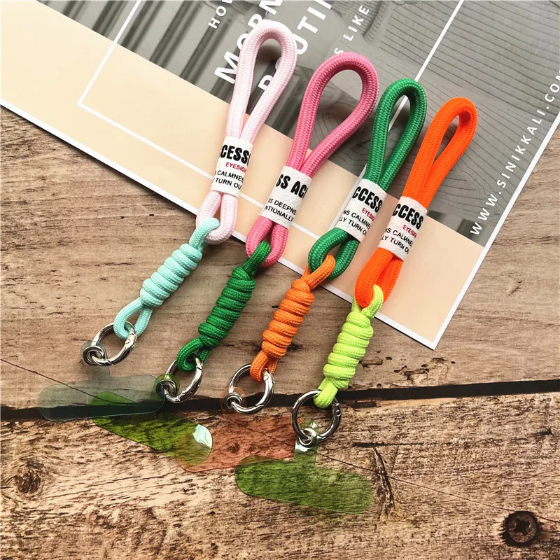 Zawieszka do telefonu Dopasowana kolorystycznie smycz Metalowa breloczek do kluczy na pasku telefonu Plecionka liny U Disk Zawieszka Telefon Laniere