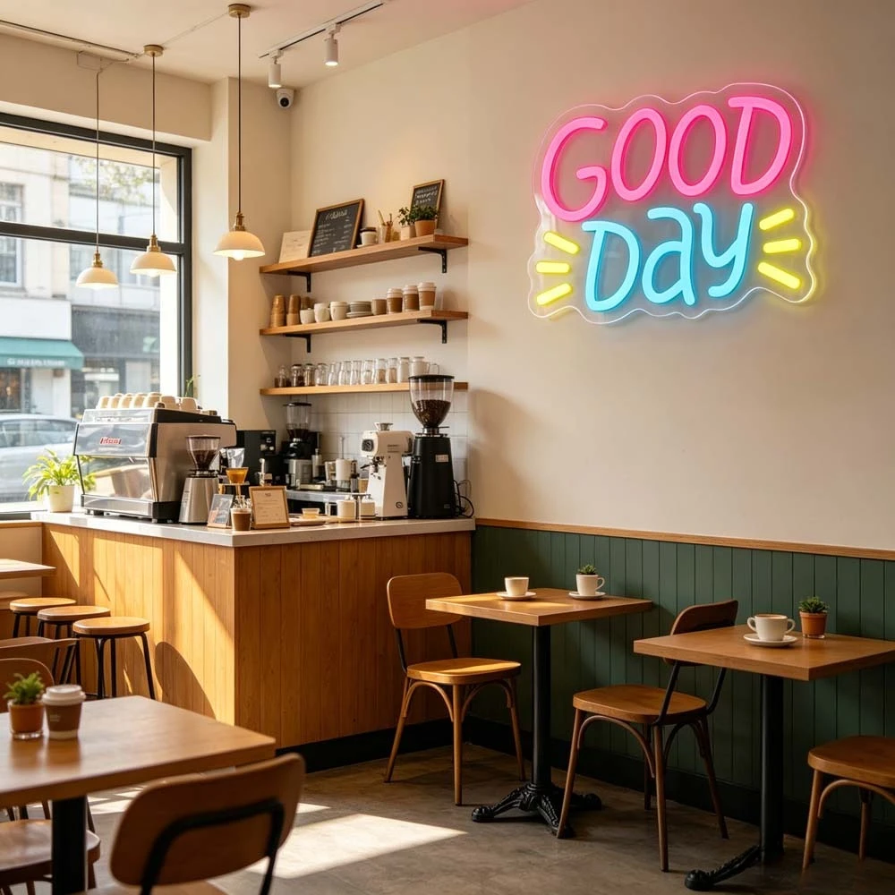 Good Day Neon Sign LED Colorfu - огляд і ціна Desk Setup Bedroom