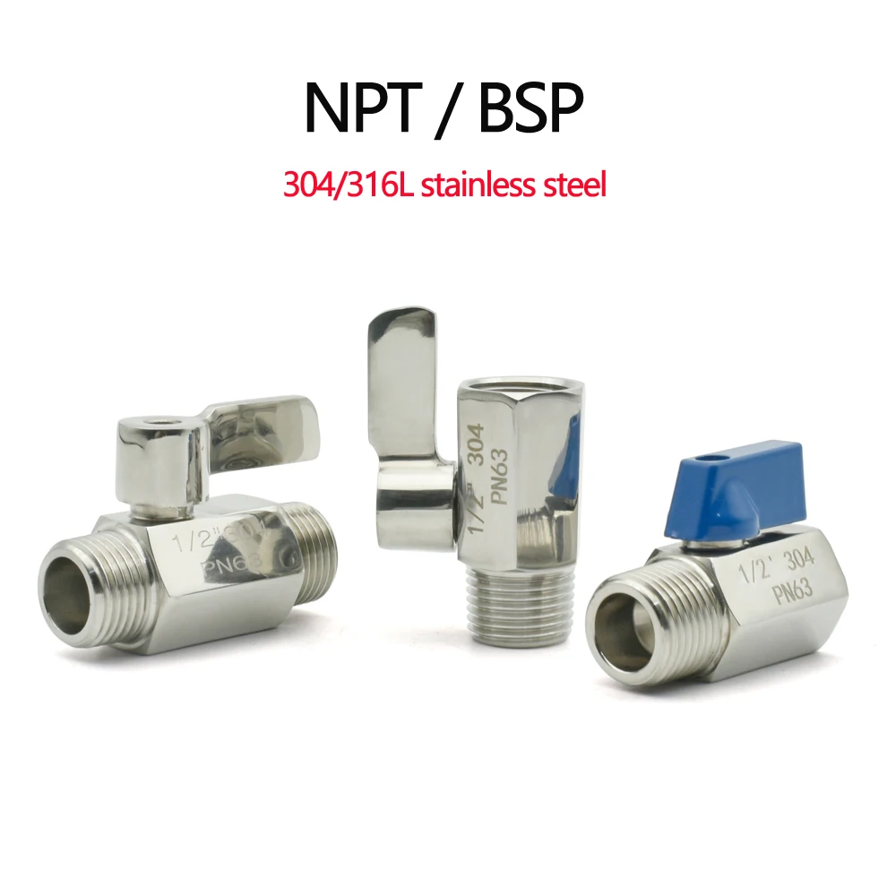 

1/8 - 3/4 "NPT/BSP Thread SS304/316L Mini Ball Valve DN6-DN20 Mini Ball Valve, Self-made Water Oil Bi-directional Ball Valve