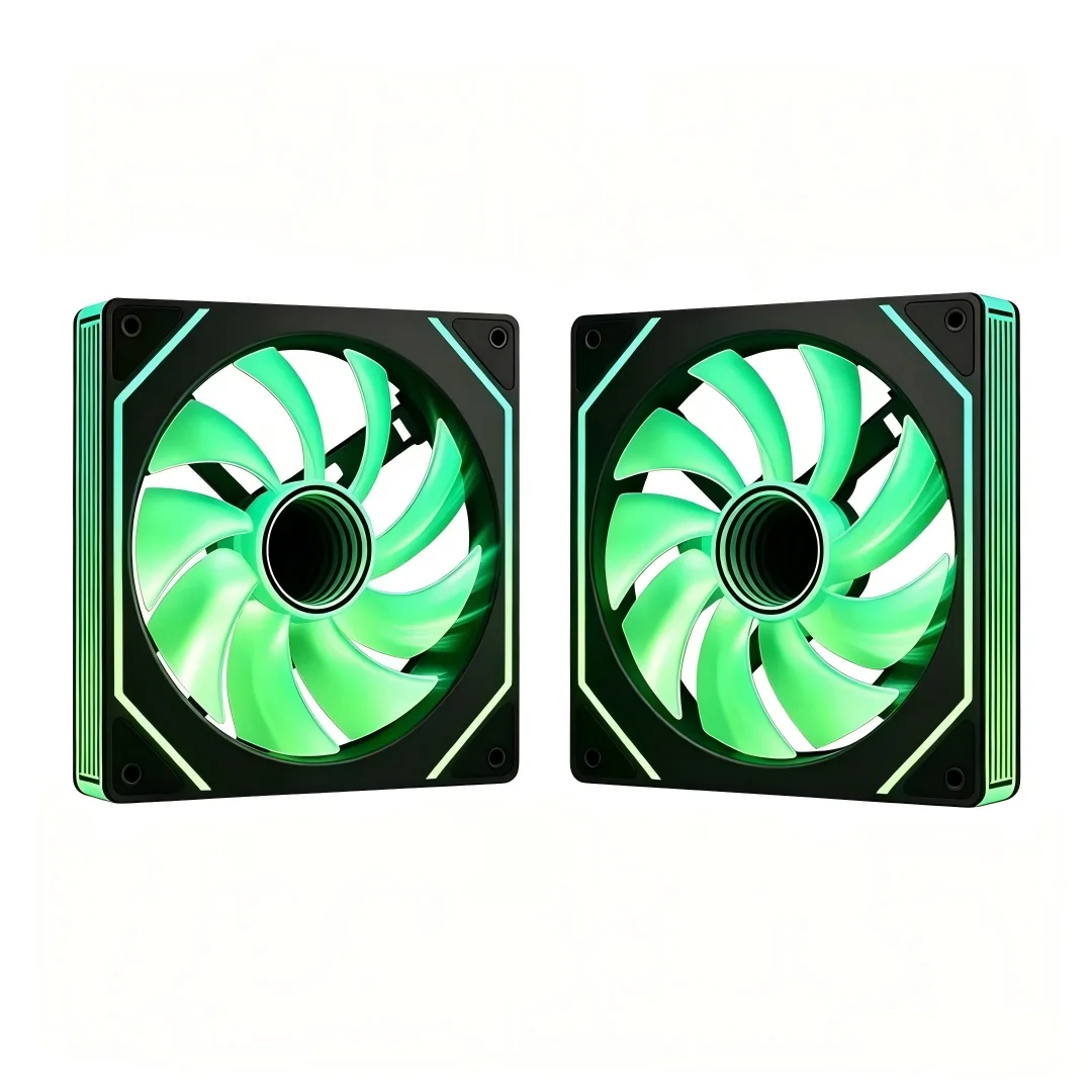 2-Pack 140mm PWM ARGB CPU/Case Fans, Forward Airflow with Infinity Mirror Lighting Effect