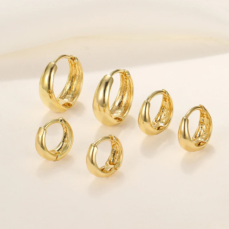 Stainless Steel 1 Pair Minimalist Huggie Hoop Earrings For Women Gold Color Tiny Round Circle 6/10/12mm Punk Unisex Rock Earring