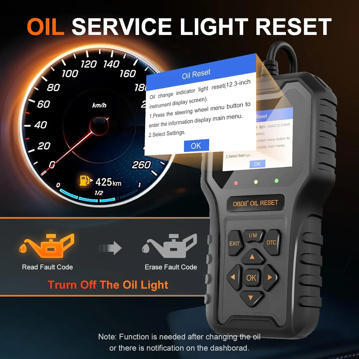 OBD2 Scanner, Professional Code Reader for Check Engine Light, 1996+ Cars, 2.8' Color Screen