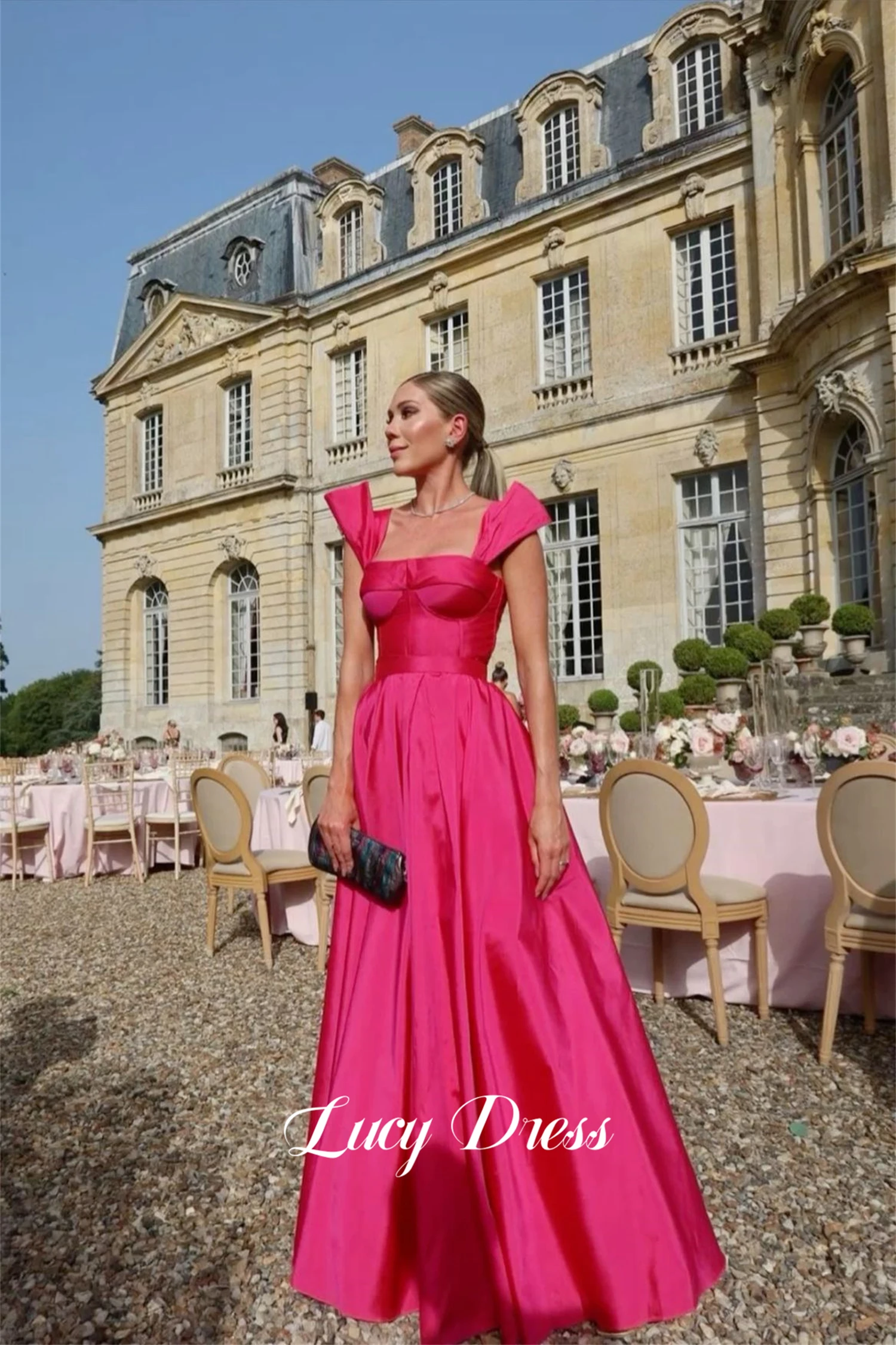 

Lucy Line A Party Dress Graduation Gown Evening Rose Red Cocktail Dresses for Women Elegant Woman Prom Wedding Sharon Happy 2024