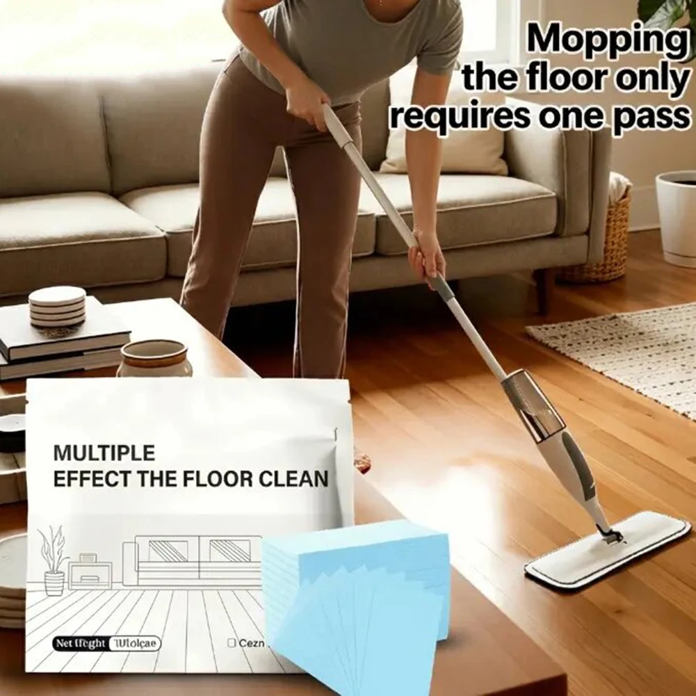 100pcs Floor Cleaner Concentrate Sheets Multi Effect Floor Cleaning Fresh-Smell Soluble Paper for Mopping Wood Tile Cleaner
