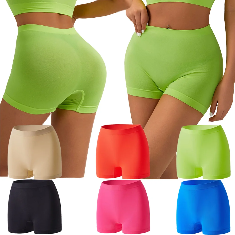 1pcs Women's Seamless Panties Women's Low-Waist Sports Pants Breathable Comfortable Safety Pants Ladies Solid Color Shorts