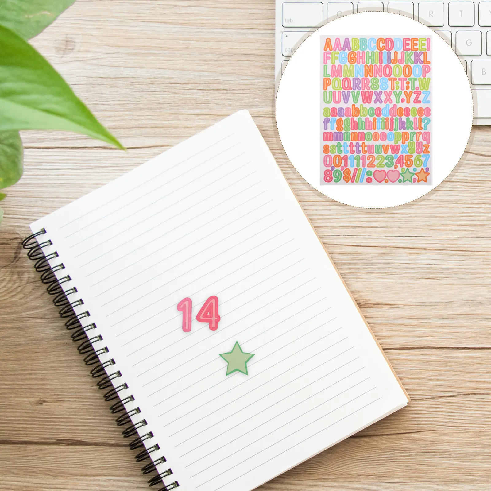 

50Pcs Creative Alphabet Sticker Sheets for Self Adhesive English Letter Decals Scrapbooking Journaling Diary Decoration