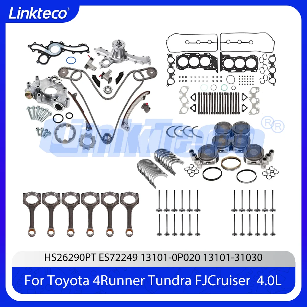 Kit de Reparación de Motor 1GRFE, Cadena de Distribución, Bomba de Agua y Aceite, Compatible con Toyota 4Runner, Tacoma, Tundra, FJCruiser 4.0L DOHC