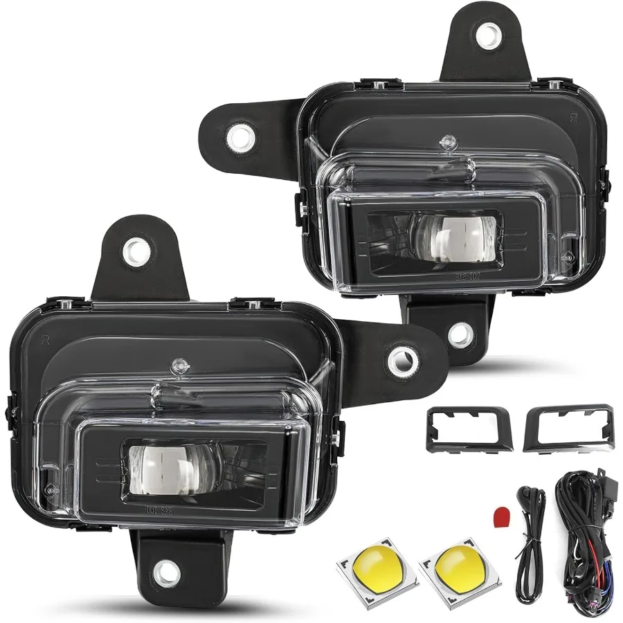 

20222024 GMC Sierra 1500 AT4 DENALI Комплект пар светодиодных противотуманных фар в сборе LH + RH с жгутом проводов лампочек для улучшенной ночной видимости