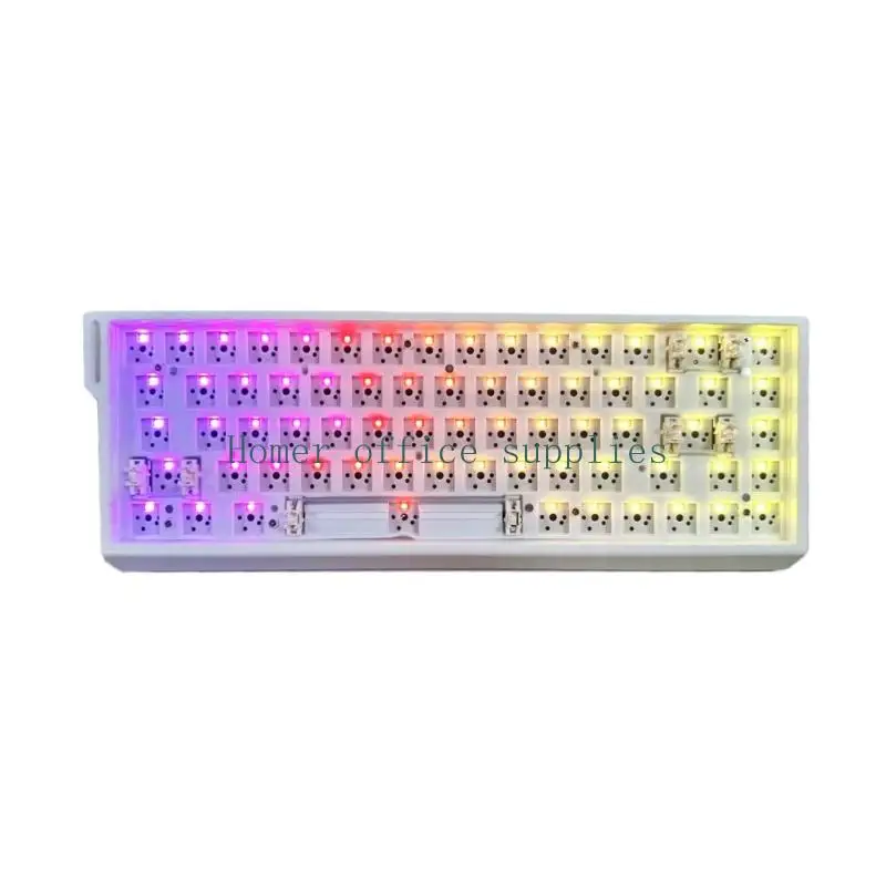 K43B Wireless Mechanical Keyboard GMK68 68Keys Hot Swap Color Lighting, Washer Mount, USB C for Typing