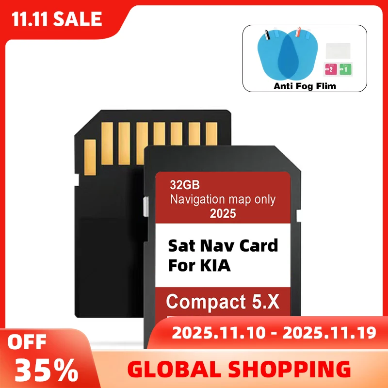 

SD Card Navigation GEN5 Compact 5.X for KIA Carens/Ceed/Niro/Optima/Picanto/Rio/Soul/Sportage/Stonic Car GPS EU Map 2025 Version