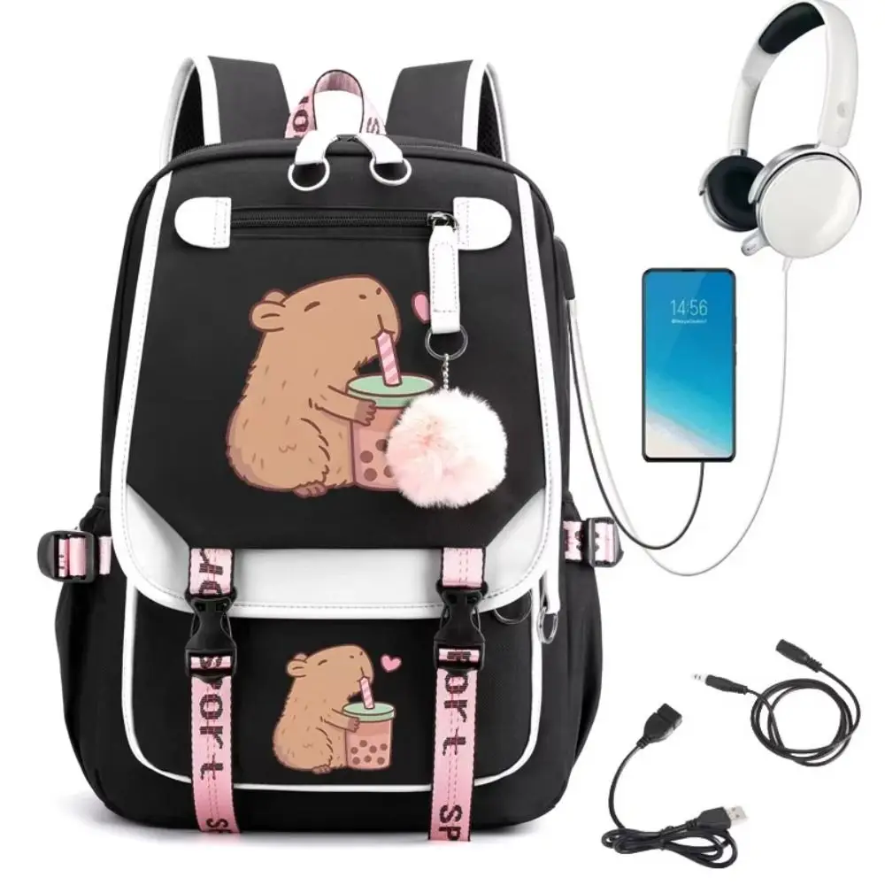 

New Capybara Children's School Backpack Elementary School Large Capacity Students Schoolbag Nylon School Bags Kindergarten