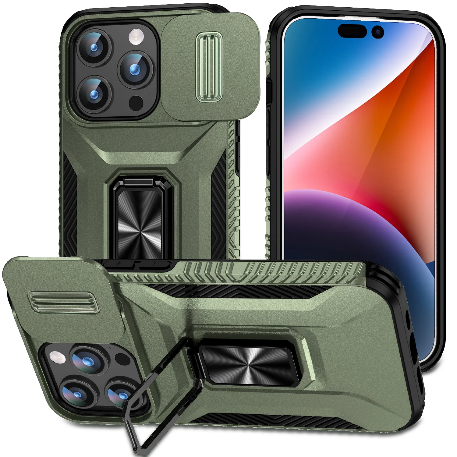 Military Grade Drop Proof Protection Cover With Camera Cover For iPhone 15 14 13 12 11 Plus Mini Pro Max X XS XR 7 8 Cover