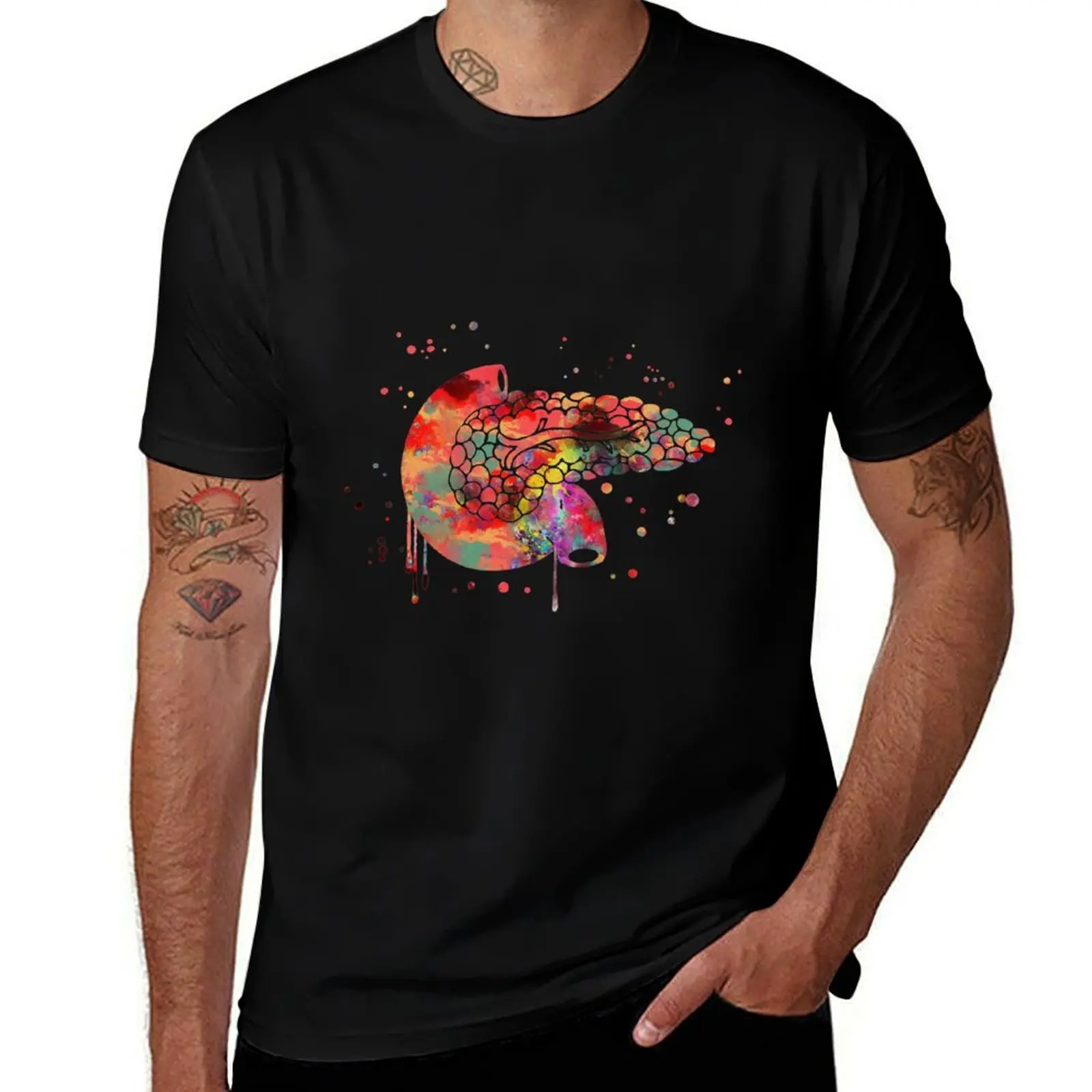 Pancreas, pancreas print, watercolor pancreas, medical art, human anatomy, T-Shirt Moisture Wicking Quick Dry Tee T-Shirt