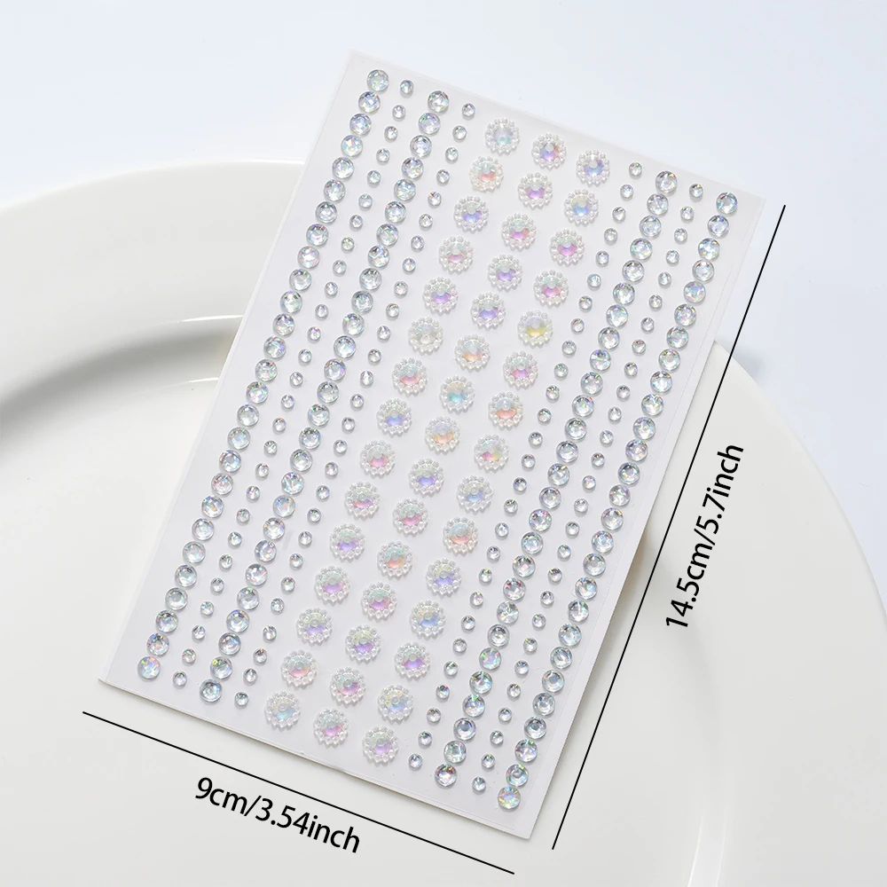 1Pcs 3D Iridescent Sunflower Face Rhinestones Stickers Sparkling Stereo Jewels Self-Adhesive Tattoo for DIY Party Eye&Body Decor view 6