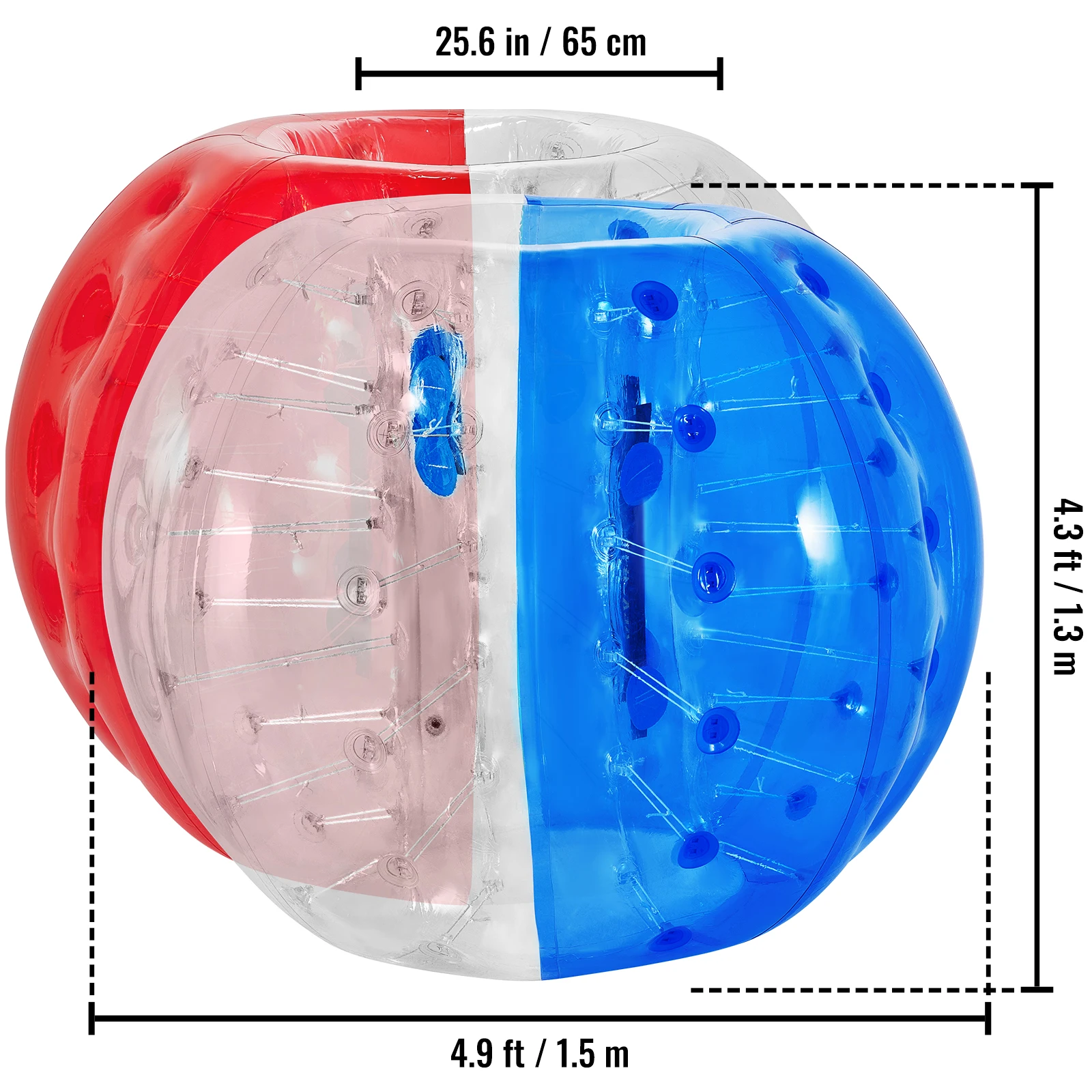 Guellin Pelota de Burbuja Bolas de Fútbol con Burbujas Bola Inflable de Zorb para los Niños y Adultos Inflatable Bumper Ball (2X1.5M)
