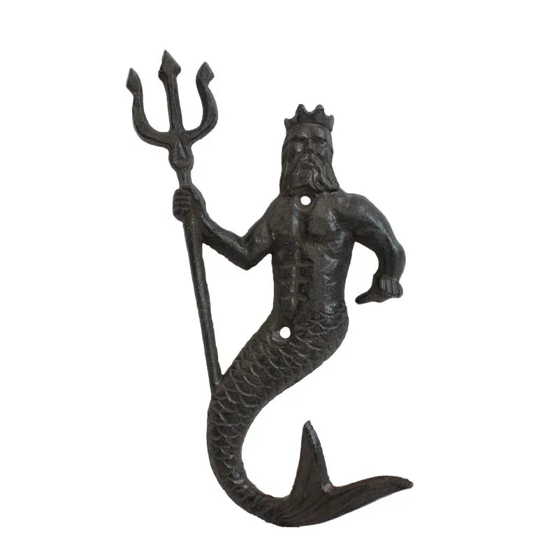 

European cast iron crafts Neptune single hook wall hanging decoration retro creative clothing key hook personality good quality