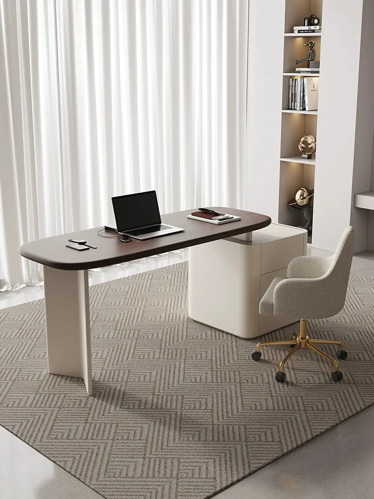 

Desk designer, study, home office desk, saddle leather writing desk, computer desk