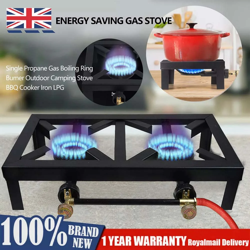 Large Gas LPG Burner Cast Iron Cooker Gas Boiling Ring Restaurant Catering