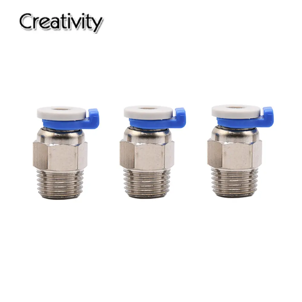 PC4-01 Pneumatic Fittings Connector Straight Air 3D Printer Copper For Ender 3 MK8 CR10 Extruder Perforated Pneumatic Connector