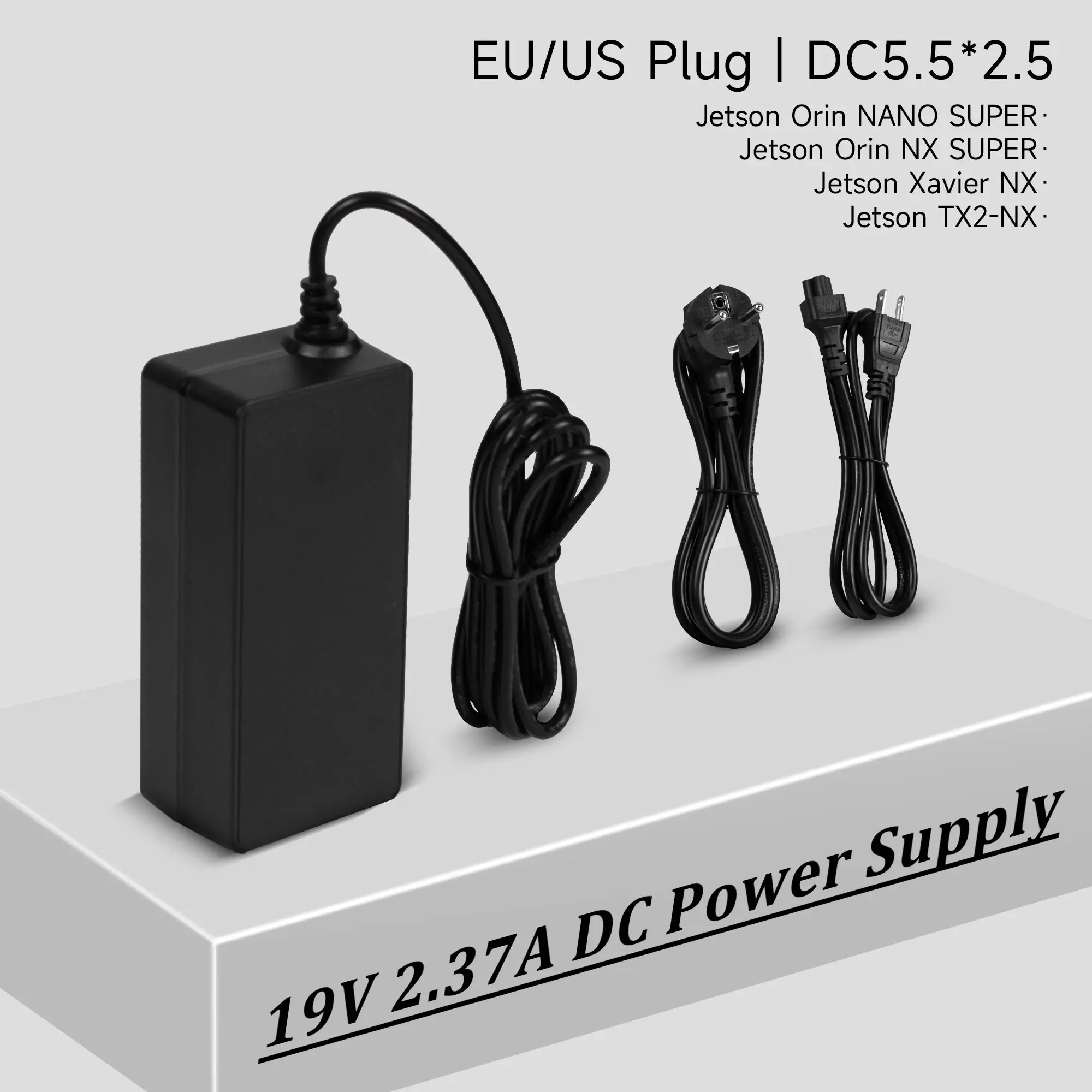 Адаптер питания постоянного тока Jetson, 19 В, 2,37 А, порт 5,5-2,5 мм, вилка США, ЕС для платы Jetson ORIN NX SUPER/ORIN NANO SUPER