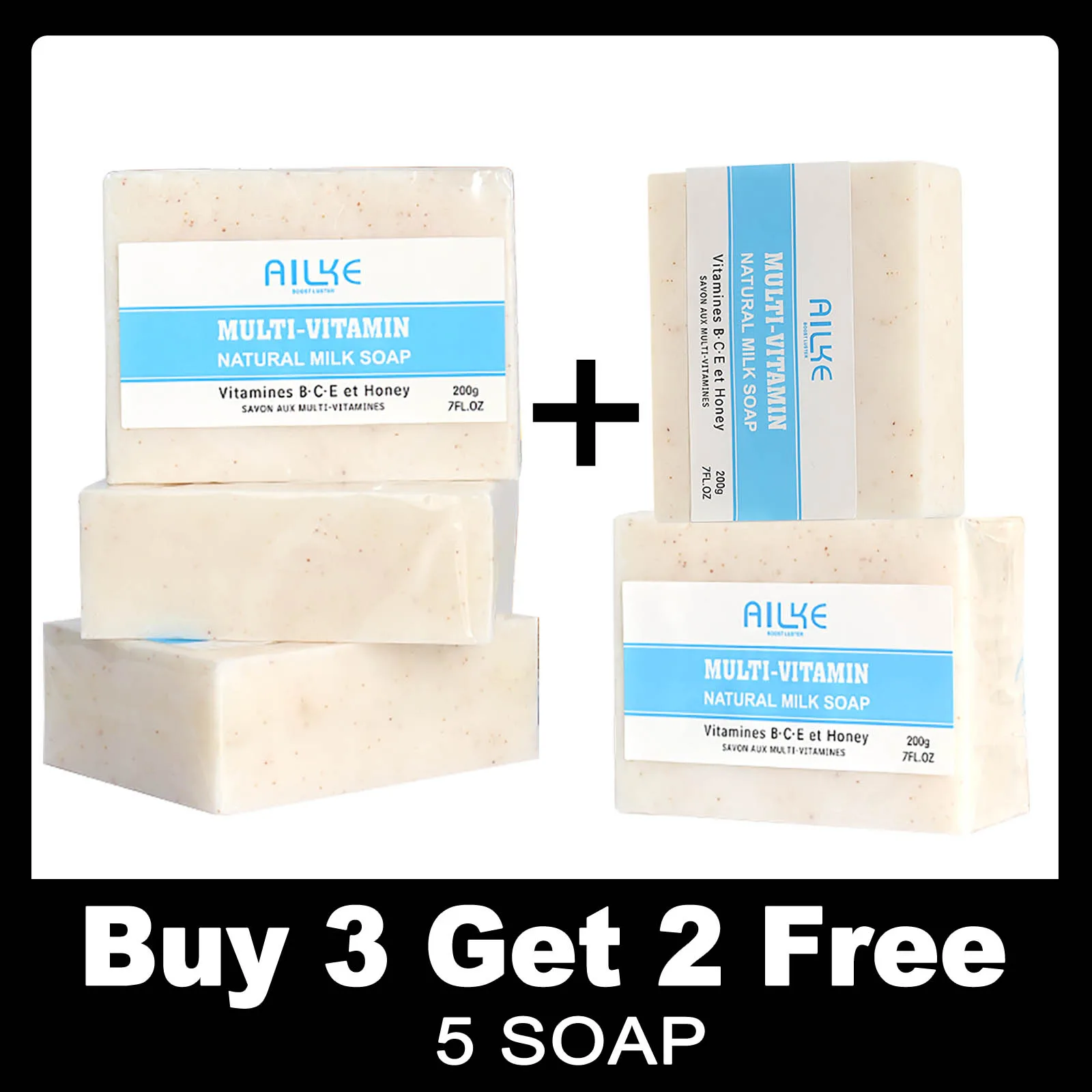 AILKE Milk Soap, Cleaning, Moisturizing, Refreshing and Nourishing Skin Care for a Radiant Complexion, For Face And Body Use