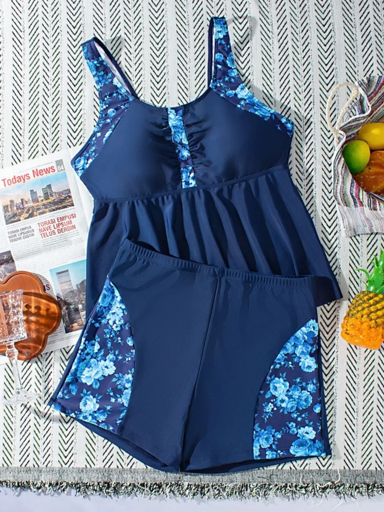 

L-4XL плюс размер бикини с высокой талией, женский купальник с эффектом пуш-ап, большой размер, 2026 летний Mujer, купальник с контролем живота, комплекты бикини