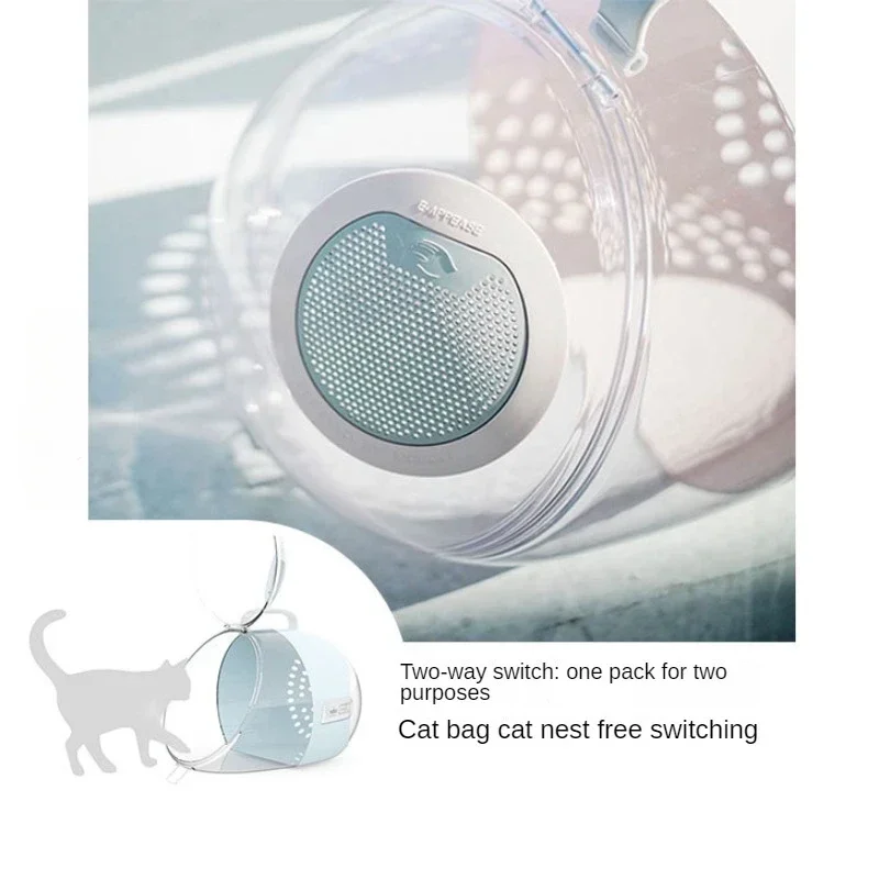 Cat Bag Large Capacity Pet Bag 2 in 1 Clear Breathable Backpack Space Capsule Cat Handbag Outdoor Pet Cats Dogs Travel Bag