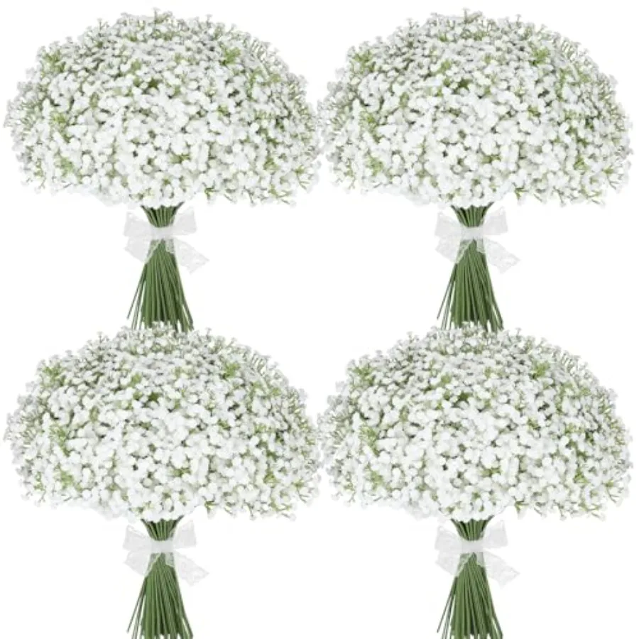 

30 Pcs Babys Breath Artificial Flowers, 17.7" Real Touch White Gypsophila Bouquet, Fake Baby Breath Bulk for Wedding Centerpiec
