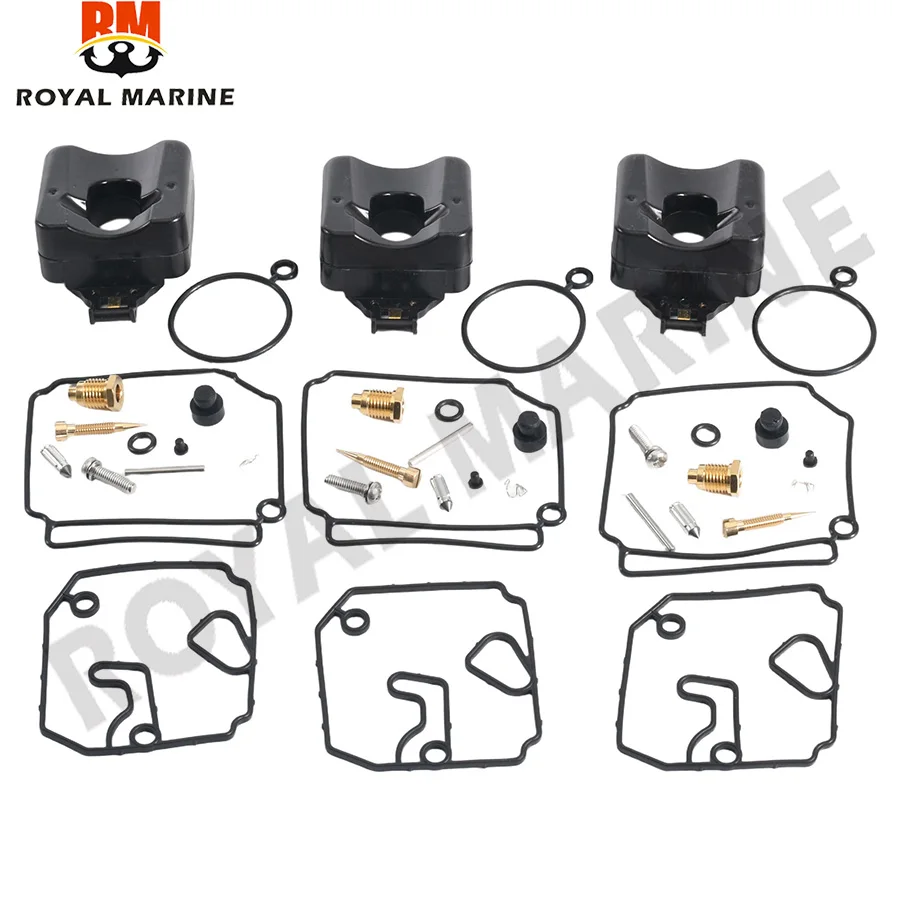 6H4-W0093 Carburetor Repair Kit 3 Sets For Yamaha Outboard 2T 40HP 50HP 6H4-W0093-02 6H4-W0093-03 6H4-W0093-04 Sierra 18-7767