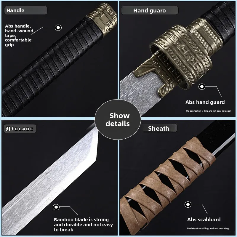 103 سنتيمتر/40.56in كاتانا السيوف القرون الوسطى نموذج الدعائم الخيزران تأثيري تحصيل مع غمد أنيمي الأجهزة الطرفية عرض لوازم الحفلات #4