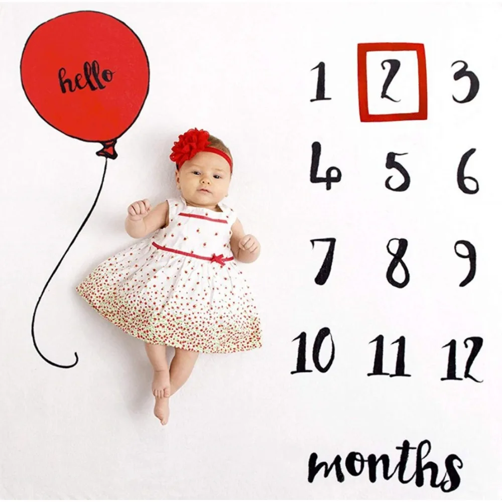

Baby Photography Props Milestone Monthly Background Cloth Creative Digital Blanket