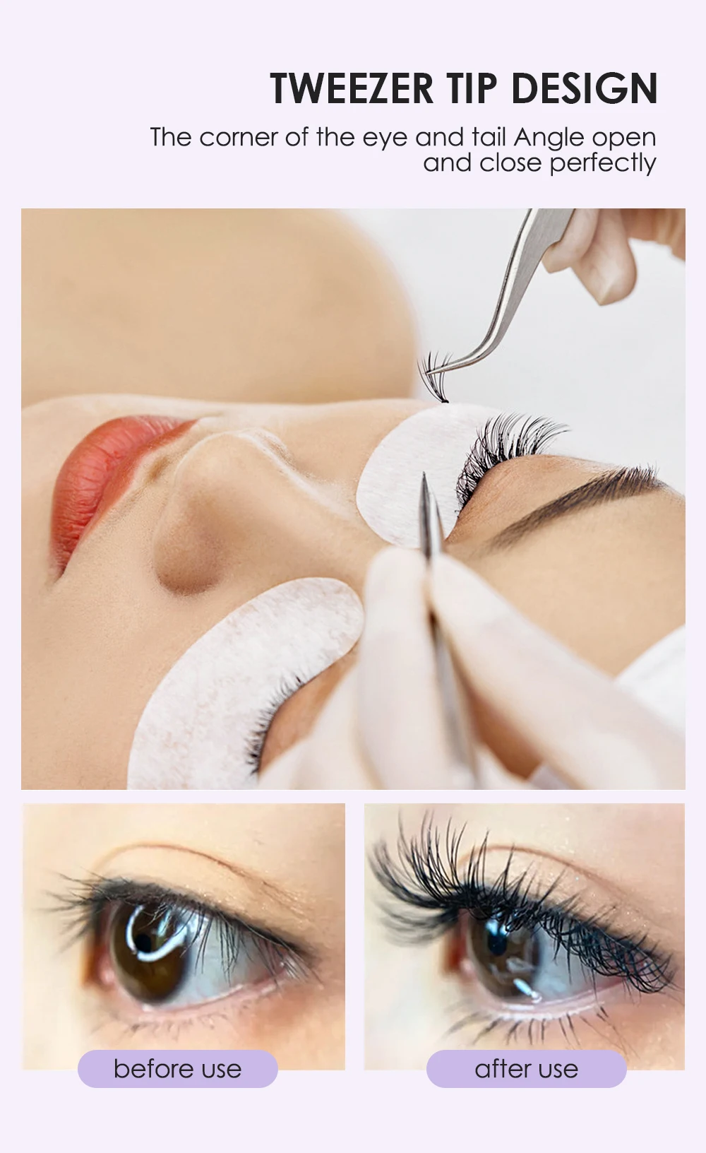 NATUHANA Professionelle Wimpernverlängerungs-Pinzette, Hochpräzise Antistatische Edelstahl-Wimpernwerkzeuge für Volumen & Isolation – Detail 13