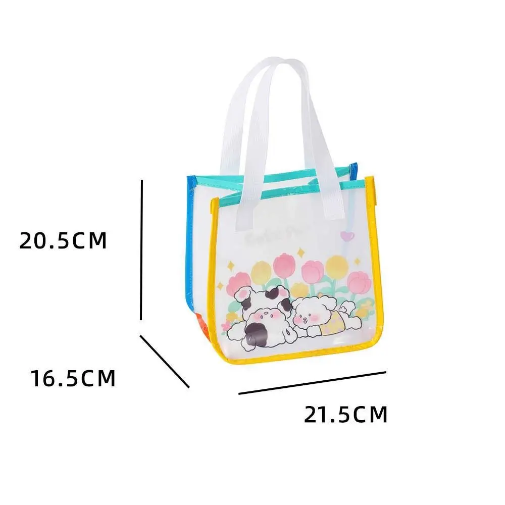 Cartoon PVC Cartoon Shoulder Bag Rabbit Dog Clear Shoulder Pouch Beach Transparent Handbag Gift Packaging Cosmetic Bag