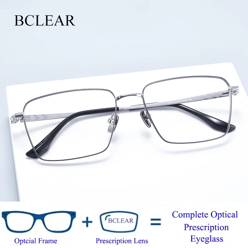 BCLEAR New Arrival Fashion Pure Titanium Glasses Frame Man Optical Prescription Eyeglass Vacuum IP Plating High Quality Eyewear