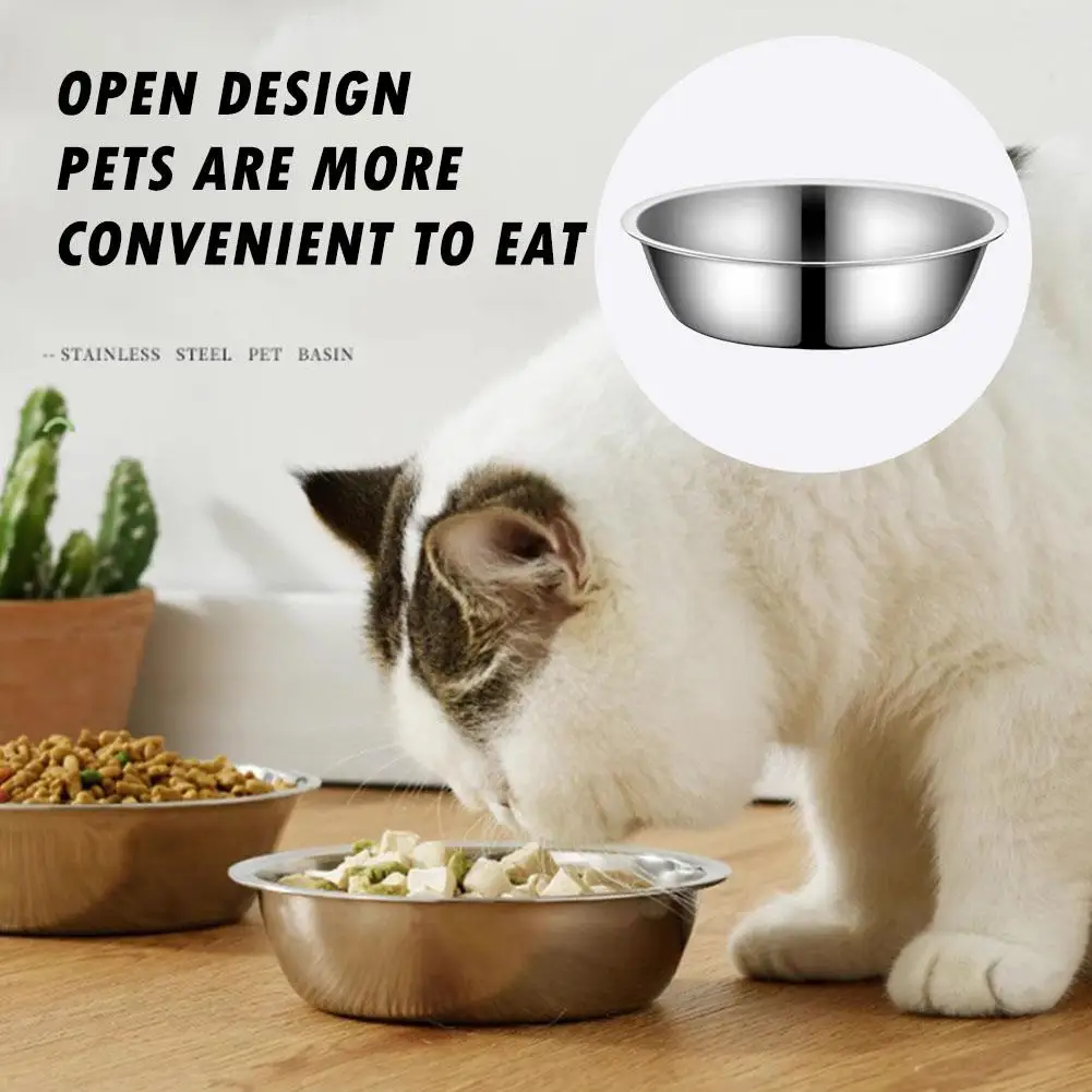 Stainless Steel Pet Bowl, Dog And Cat Food Bowl, Thickened Clean Easy 1pcs Non-slip Bowl, Easy Deform, To Not To Anti-fall, J5A3