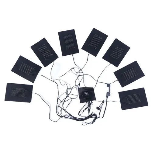 USB 의류 히터 패드 3 기어 온도 조절 전기 난방 시트 온열 패드, 조끼 재킷용 