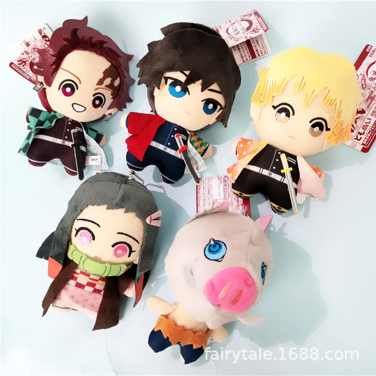 15cm Anime Demon Slayer Akaza Rui Iguro Obanai Tanjirou Kamado Nezuko Agatsuma Zenitsu Plush Toys Doll Peluche Gift