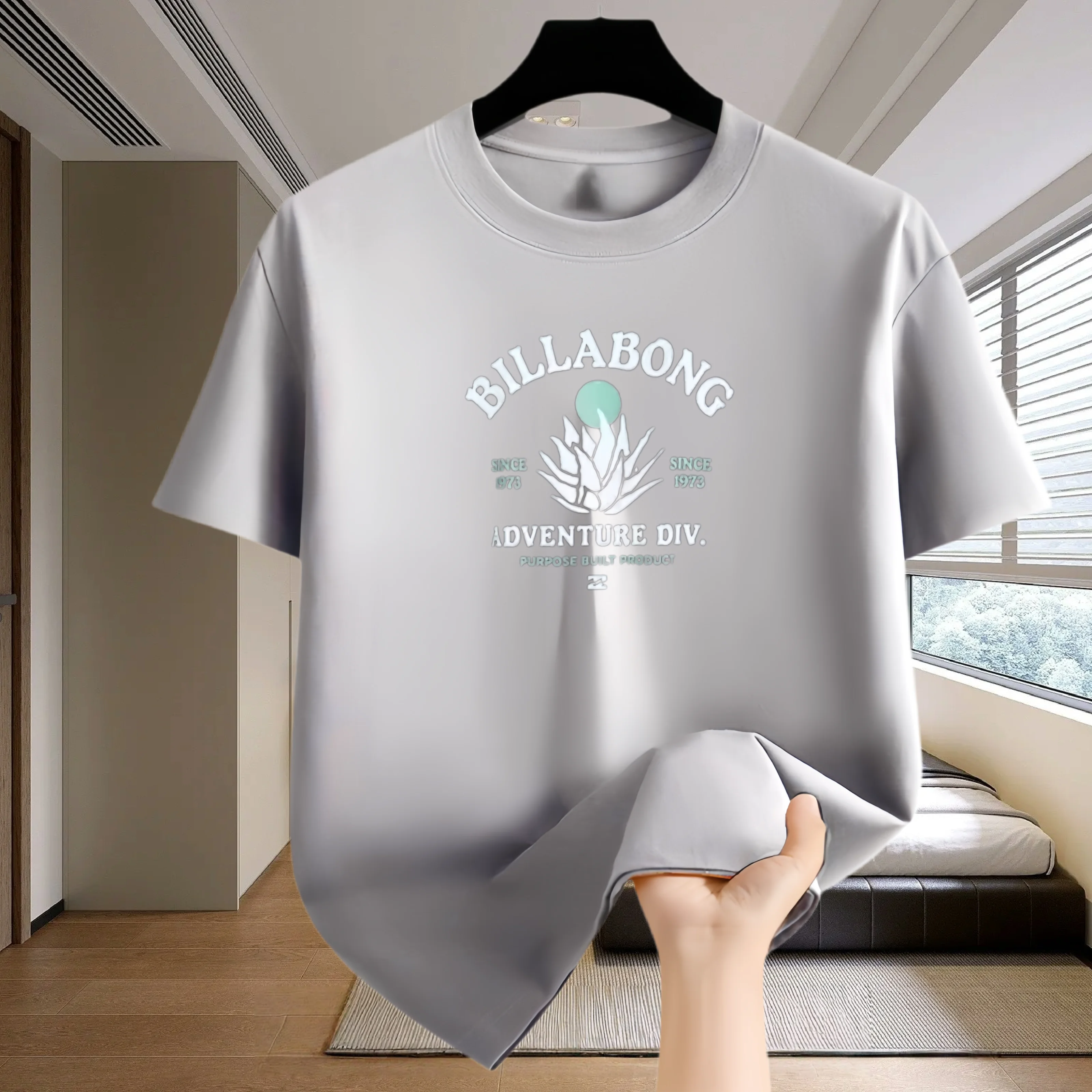 

Men's summer sports short-sleeved shirt, men's summer quick-drying sports T-shirt, breathable mesh trendy printed T-shirt