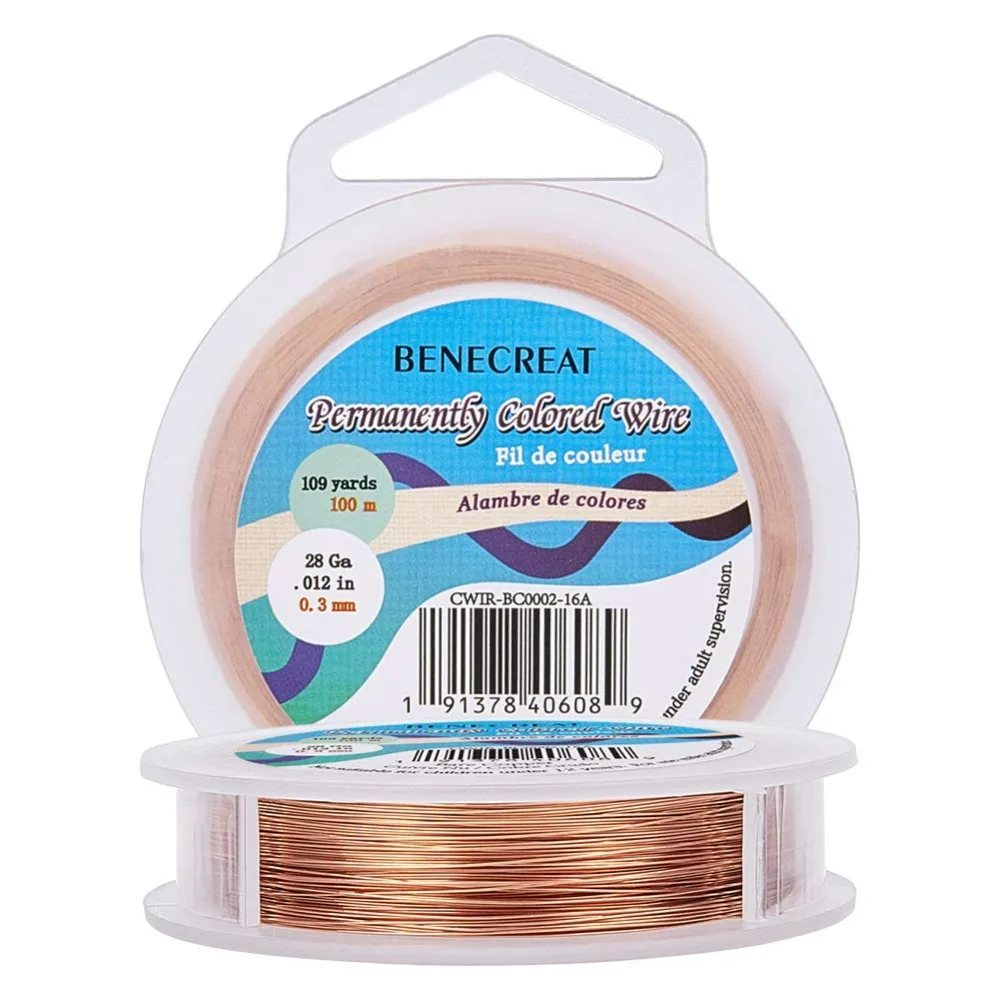 28 Gauge Bare Copper Wire with Oil Coated  Tarnish Resistant Copper Wire for Jewelry Craft Making  330-Feet/109-Yard making kit