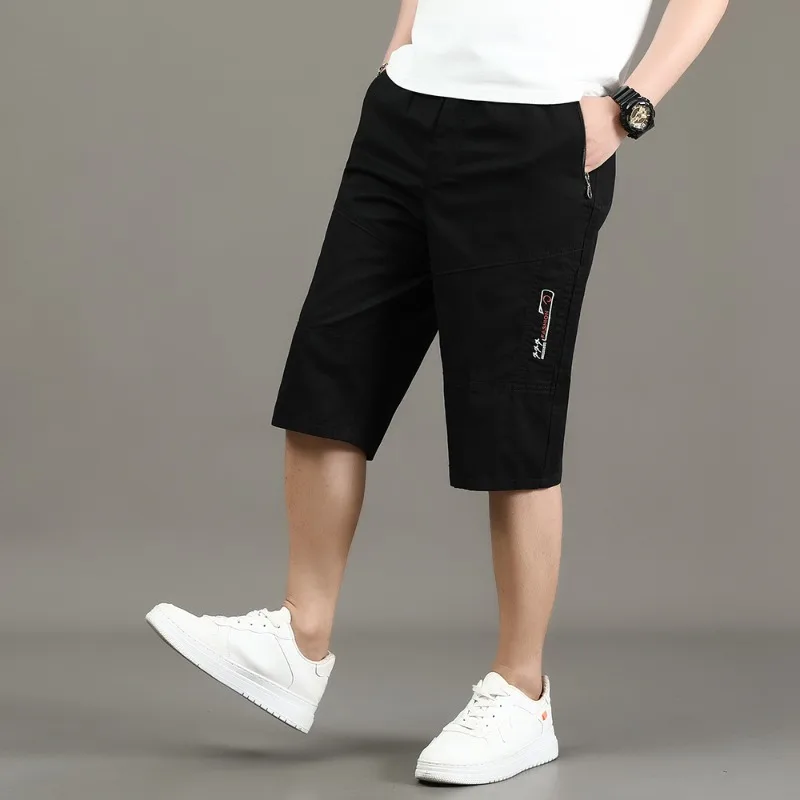 Summer shorts for men Fashion Letter Print Casual Pocket Loose Button Zipper motion pants