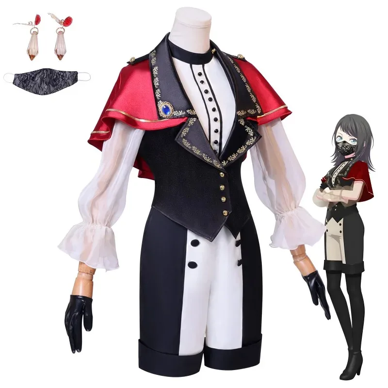 

Аниме BanG Dream Ave Mujica Yahata Umiri, карнавальный костюм, парик, униформа, аксессуары для девочек Timoris, перчатки, реквизит, полный комплект kn.7