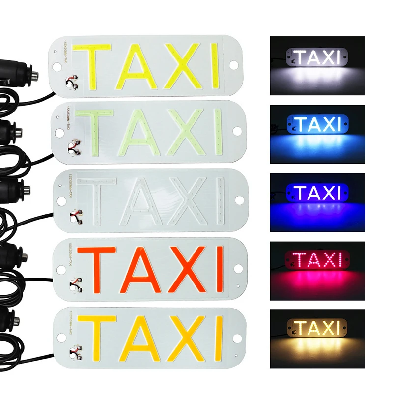 Taxi Light Taxi LED Sign Decor Logo Flashing Hook On Car Window Car Charger Inverter For Driver